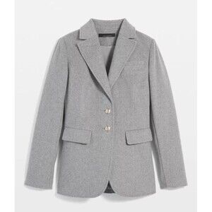 White House Black Market WHBM Gray Blazer Womens 10 Winter Fall Melton NWT NEW